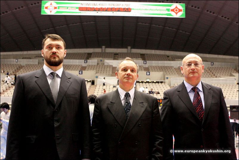 Shihan Aleksandr Ipatov,<br>Shihan Andre Drewniak<br>and Sensei Hristo Traikov