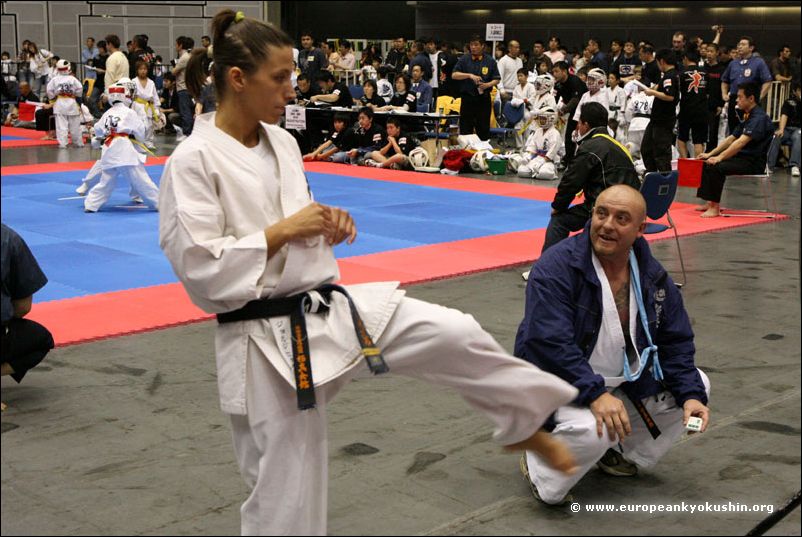 Hungary Champion<br>Gyorgyi Roka<br>with coach: Sensei Kern